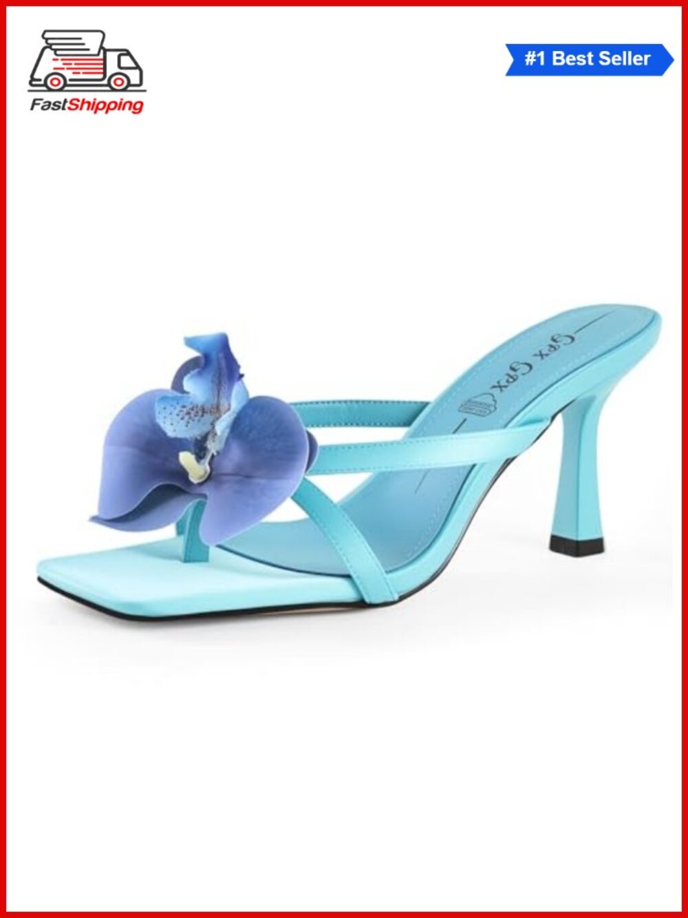 Women's Flower Kitten Heels Slide Sandals Slip On Open Toe Summer Beach Heels
